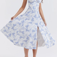 Cómodo vestido de tirantes tipo corpiño con estampado de belleza sin aros