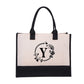 Bolsa de lona con letras DE las mujeres el color simple hombro compras bolso tote- Compre 3 envío gratis