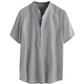 Camisas de hombre de manga corta de lino y algodón de verano