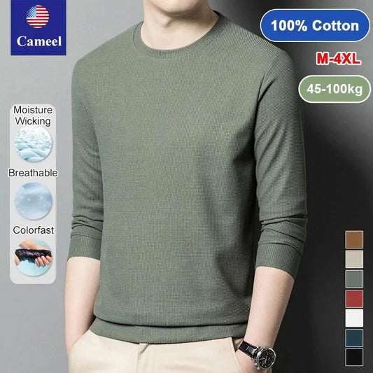 Top elástico slim fit con cuello redondo y estampado de gofres