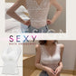 CAMISETA LARGA CON ESPALDA DE BELLEZA DE ENCAJE (¡40 % DE DESCUENTO AHORA!)