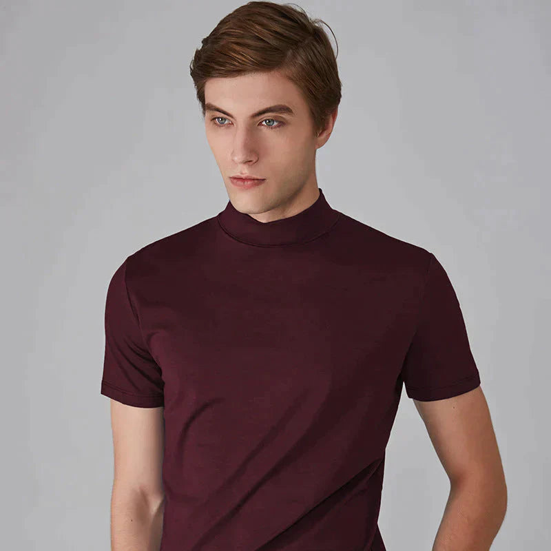 CAMISETA DE CUELLO ALTO SLIM FIT PARA HOMBRE🔥COMPRA 3 ENVÍO GRATIS🔥-8