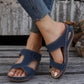 Cómodas sandalias de moda con tacón de cuña peep-toe de corrección