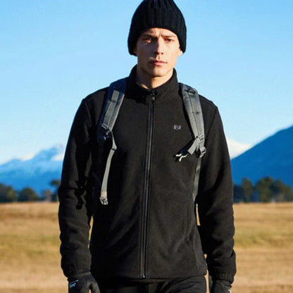 🎅【Un regalo cálido en invierno】 Chaqueta de forro polar suave casual al aire libre con cremallera completa ligera para hombre