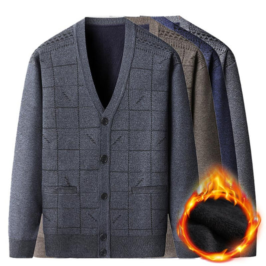 🎁Cárdigan de felpa térmico informal para hombre: ¡un bonito regalo para el padre!🎁