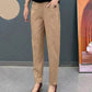 Pantalones de algodón elástico de la cintura para mujeres