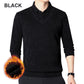 [Regalo para hombres] Camisa de punto de 2 piezas de felpa cálida para hombres