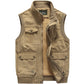 Chaleco vintage con múltiples bolsillos para hombre