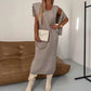 Regalo ideal -Conjunto de vestido de largo medio y jersey de cuello redondo