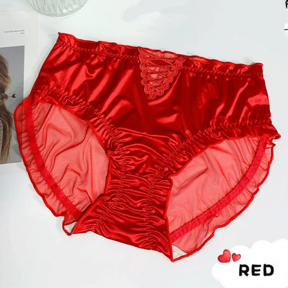 Ropa interior de encaje para mujer Bragas sin costuras de satén de seda helada
