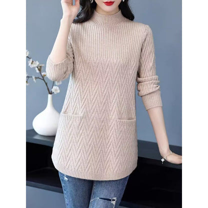 🎅🎊 Rebajas de Navidad - 49% de descuento 🎊 - Jersey de cuello alto de longitud media para mujer