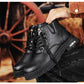🎁✨Regalo ideal: botas vintage con cordones de cuero PU para hombre