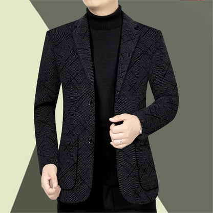 Blazer informal de corte clásico y botonadura sencilla para hombre