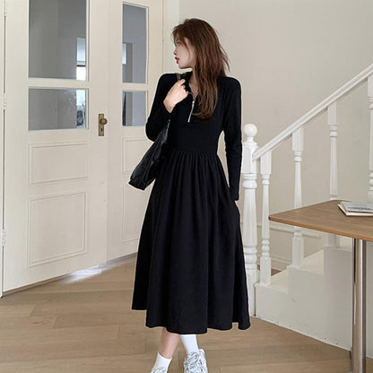 👗Vestido largo de mujer estilo francés Hepburn