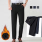 🎁🎁 ¡Gran regalo para él! Pantalones de traje elásticos y forrados de felpa para hombre