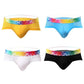 Slips para hombres sexys con cintura baja, ribete de color y malla transpirable.