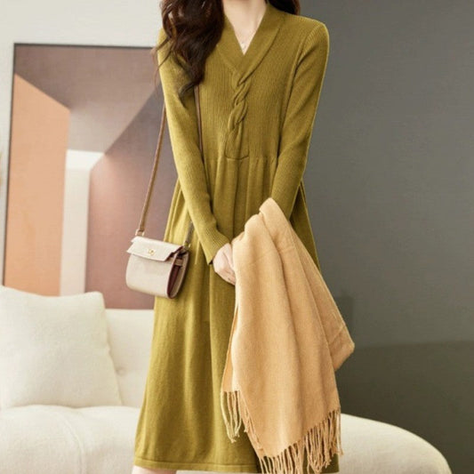💟Recién llegado✨Vestido de punto de manga larga para mujer