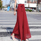 Pantalones de piernas anchas de gasa fluida para mujeres