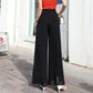 Pantalones de piernas anchas de gasa fluida para mujeres