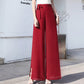 Pantalones de piernas anchas de gasa fluida para mujeres