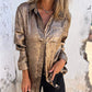 Camisa de Moda Casual y Elegante con Solapa para Mujer