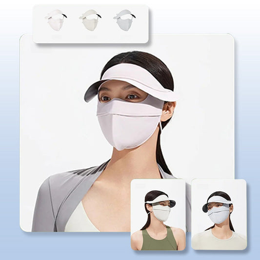 Sombrero de Protección Solar de Seda Helada para Todo el Rostro