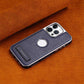 Funda para teléfono con soporte invisible, bisel galvanizado y protector de piel-For iphone