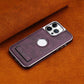 Funda para teléfono con soporte invisible, bisel galvanizado y protector de piel-For iphone