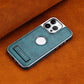 Funda para teléfono con soporte invisible, bisel galvanizado y protector de piel-For iphone